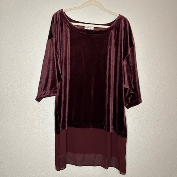 Neiman Marcus Velvet Top with Chiffon bottom layer Size 3X - Picture 1 of 7